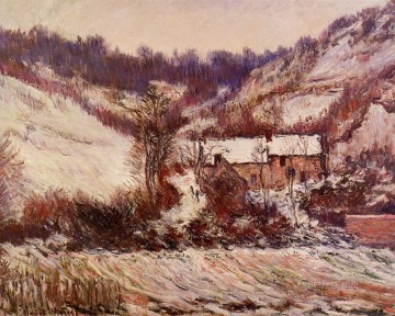  snow Oil Painting - Snow Effect at Limetz Claude Monet
